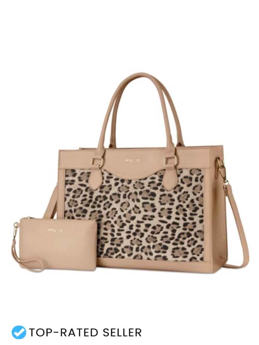 PU Leather Laptop Tote Bag for Women 15.6 inch Work Satchel